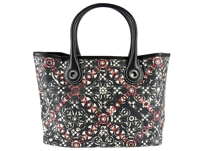 Borsa Tote Chanel da Donna Nero Rosso - vista 2