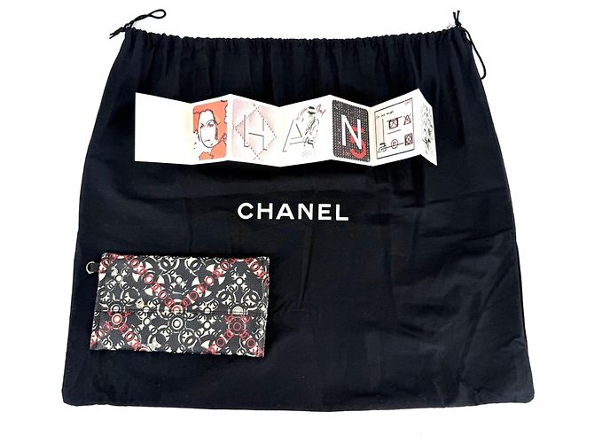 Borsa Tote Chanel da Donna Nero Rosso - vista 8