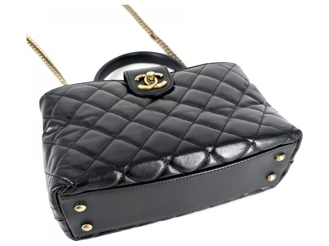 Borsa a tracolla Chanel Matelassé in pelle nera da donna Nero - vista 3