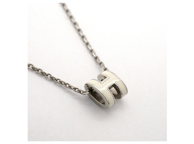 Hermès Collana in metallo Mini Pop H Hermes Argento Bianco - vista 2