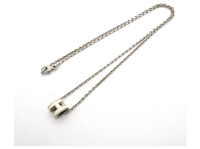 Hermès Collana in metallo Mini Pop H Hermes Argento Bianco - vista 3