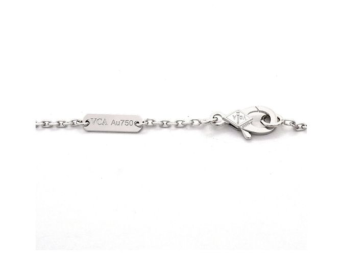Collana Van Cleef & Arpels Alhambra in oro bianco 18K con diamanti - vista 4