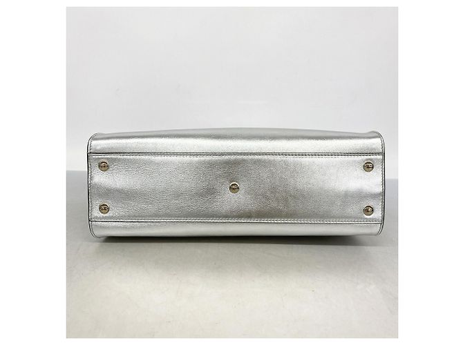 Borsa in pelle Fendi Peekaboo Argento - vista 3
