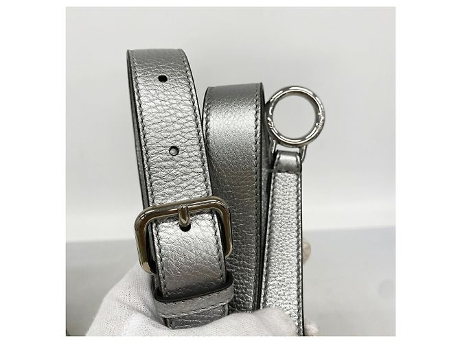 Borsa in pelle Fendi Peekaboo Argento - vista 9