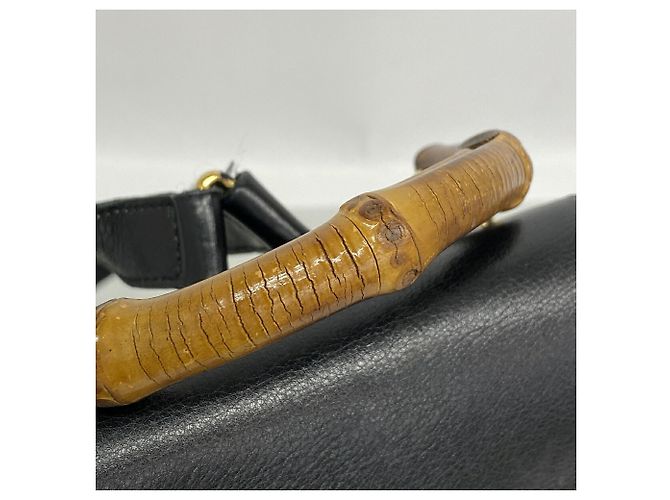 Gucci Bamboo Leder-Rucksack Schwarz - Ansicht 7