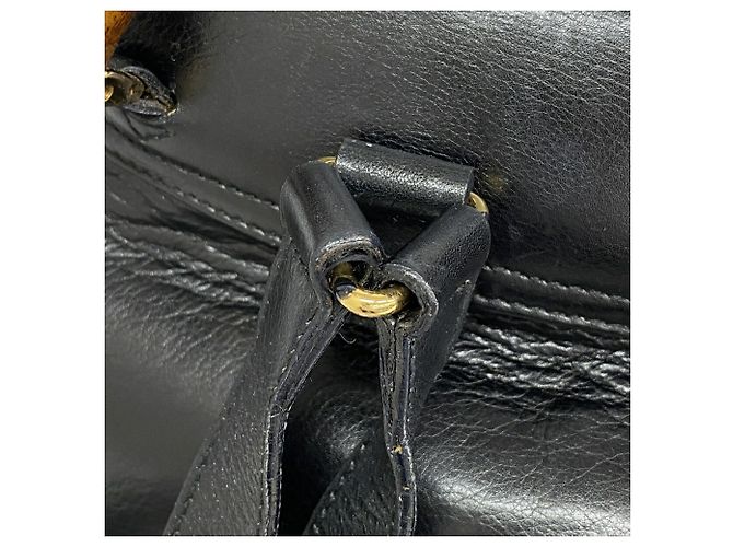 Gucci Bamboo Leder-Rucksack Schwarz - Ansicht 8