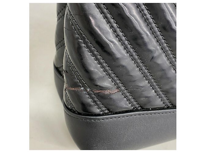 Chanel Shopper aus schwarzem Lackleder - Ansicht 7