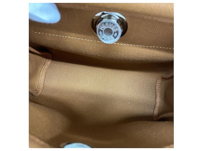 Hermès Hermes Herbag Mini Toile Military Schultertasche Braun - Ansicht 4
