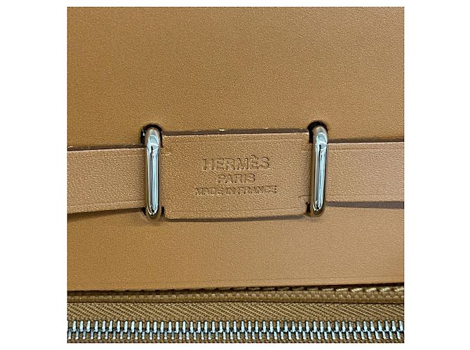 Hermès Hermes Herbag Mini Toile Military Schultertasche Braun - Ansicht 5