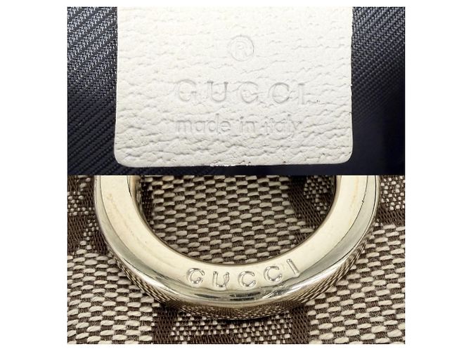 Borsa a mano Gucci Abbey beige in tela GG e pelle - vista 5