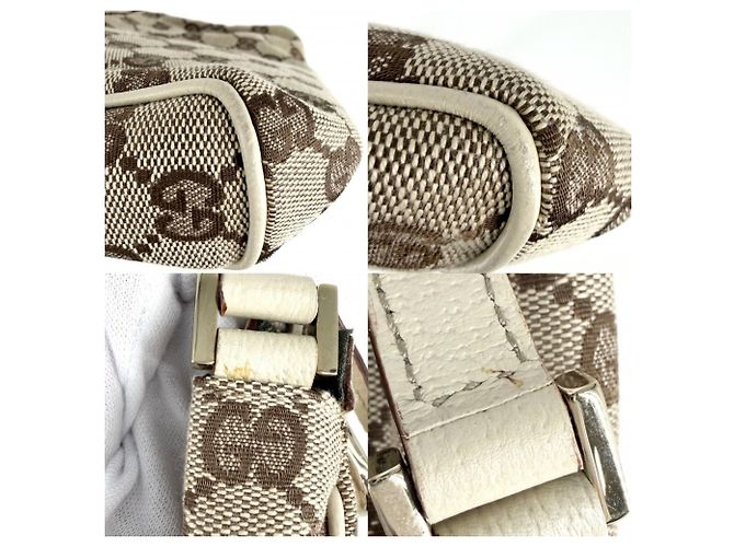 Borsa a mano Gucci Abbey beige in tela GG e pelle - vista 6