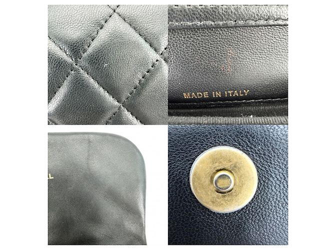 Borsa a tracolla Chanel Matelassé in pelle nera Nero - vista 6