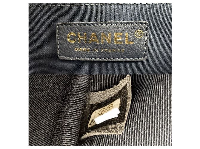 Borsa Chanel in pelle blu navy - vista 5