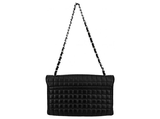 Timeless Borsa a tracolla Chanel Chocolate Bar in pelle di agnello nera Nero - vista 2