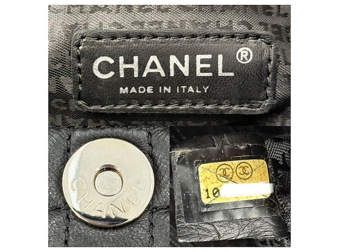 Timeless Borsa a tracolla Chanel Chocolate Bar in pelle di agnello nera Nero - vista 7