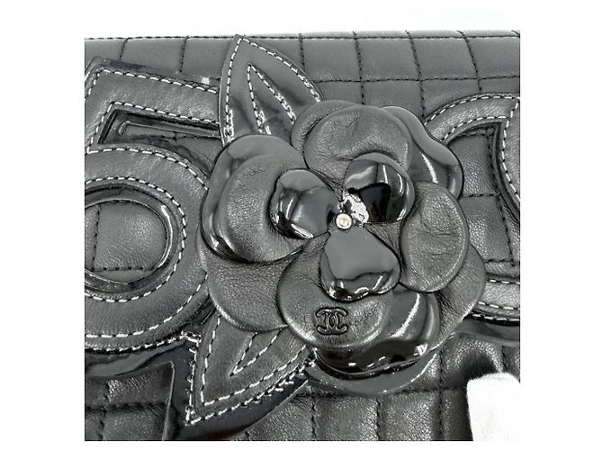 Timeless Borsa a tracolla Chanel Chocolate Bar in pelle di agnello nera Nero - vista 8