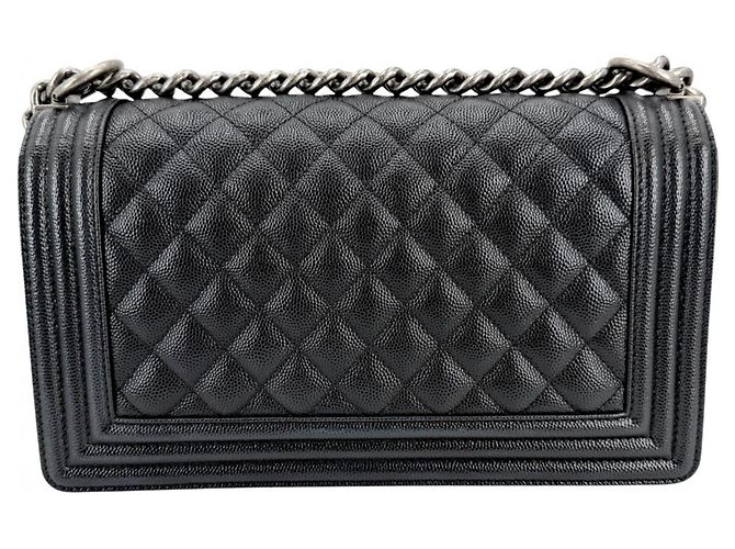 Borsa a tracolla Chanel Boy Matelassé Nero Bianco - vista 2