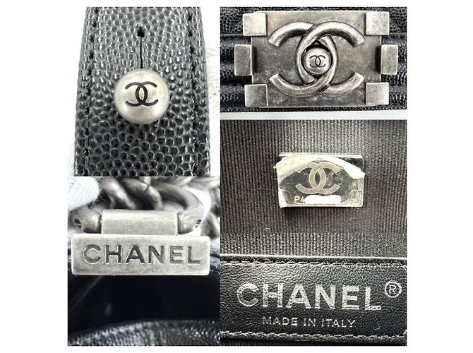 Borsa a tracolla Chanel Boy Matelassé Nero Bianco - vista 5