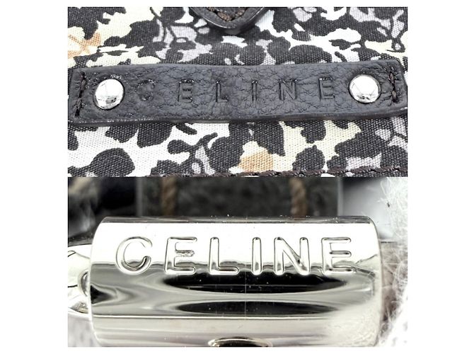 Céline Borsa Tote Celine in pelle e denim blu navy Bianco - vista 5