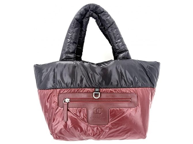 Borsa Tote Reversibile Chanel Coco Cocoon PM da Donna Nero Bianco Bordò - vista 3