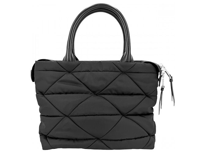 Borsa a mano imbottita piccola da donna Prada Nero Bianco - vista 2