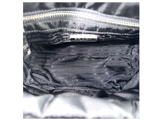 Borsa a mano imbottita piccola da donna Prada Nero Bianco - vista 4