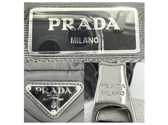 Borsa a mano imbottita piccola da donna Prada Nero Bianco - vista 5