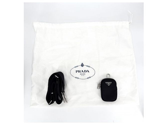 Borsa a mano imbottita piccola da donna Prada Nero Bianco - vista 8