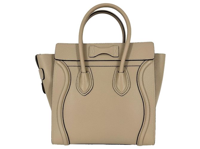 Céline Celine Luggage Micro Shopper Handbag Brown White - view 2