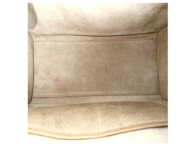 Céline Celine Luggage Micro Shopper Handbag Brown White - view 4