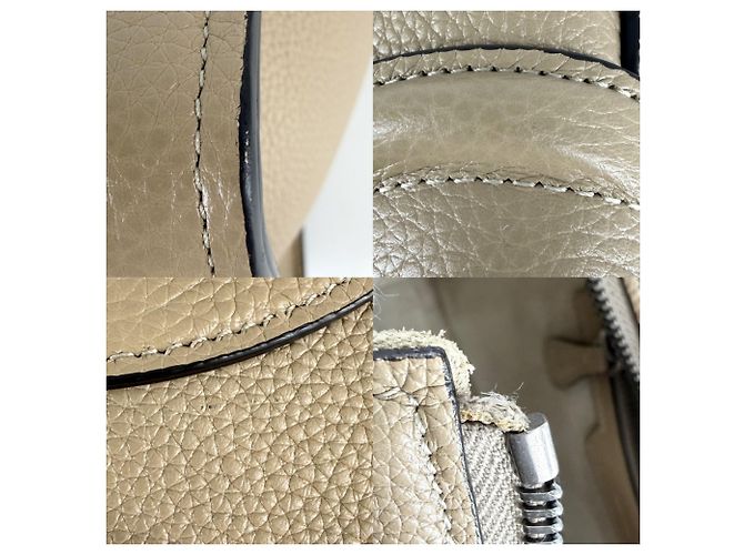 Céline Celine Luggage Micro Shopper Handbag Brown White - view 6
