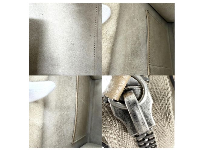 Céline Celine Luggage Micro Shopper Handbag Brown White - view 7