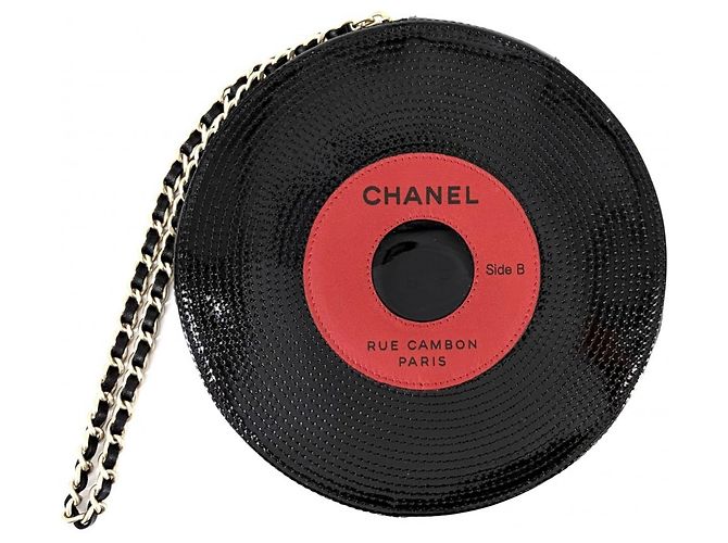 Chanel Clutch aus Lackleder Braun Schwarz Weiß Rot - Ansicht 2