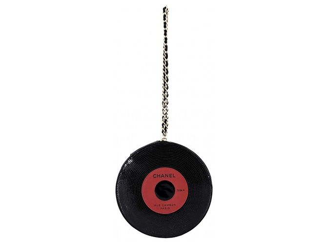 Chanel Clutch aus Lackleder Braun Schwarz Weiß Rot - Ansicht 3