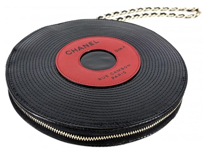 Chanel Clutch aus Lackleder Braun Schwarz Weiß Rot - Ansicht 4