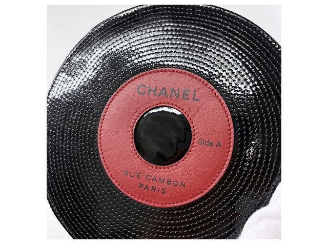 Chanel Clutch aus Lackleder Braun Schwarz Weiß Rot - Ansicht 8