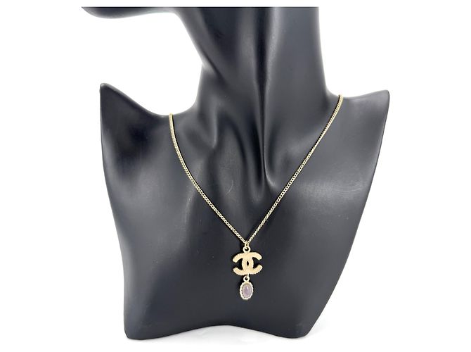 Collana Chanel Oro con Logo Coco e Pietre Colorate D'oro - vista 2