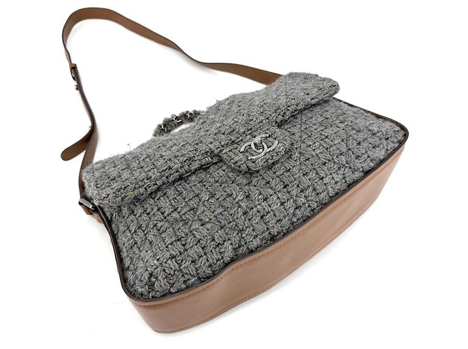 Timeless Borsa a mano Chanel da donna Borsa a tracolla Matelassé Marrone Bianco - vista 3