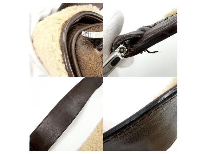 Borsa Saddle Christian Dior Marrone Bianco Beige - vista 7