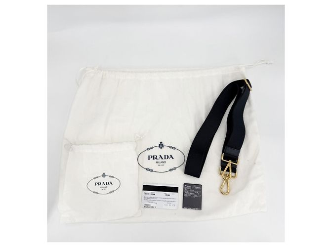 Borsa mini in denim Canapa da donna Prada Bianco Giallo Blu scuro - vista 8