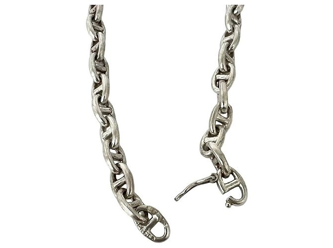 Hermès Collana HERMES Vintage Chaine d'Ancre TPM Argento - vista 5