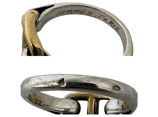 Hermès HERMES Vintage Chaine d'Ancre Ring Silber Golden - Ansicht 3