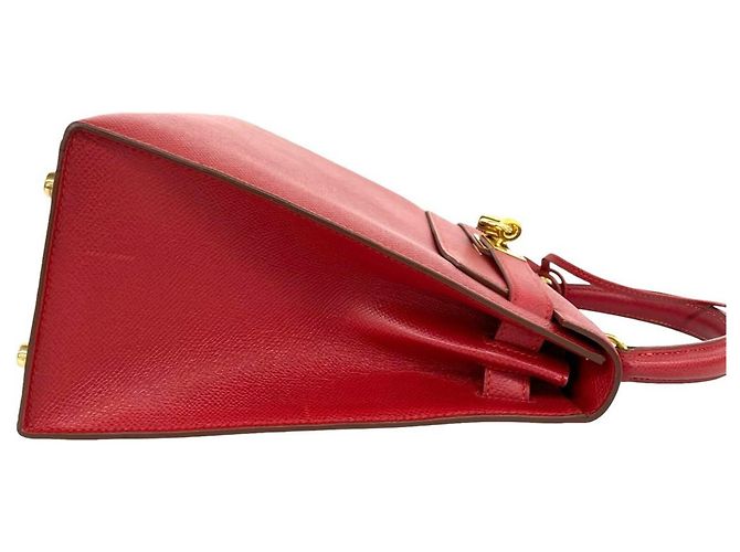 Hermès Borsa HERMES Kelly 28 in pelle Courchevel Rosso - vista 6