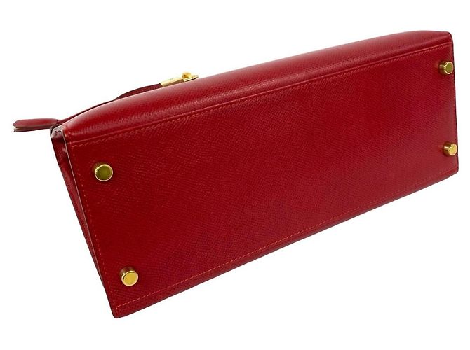 Hermès Borsa HERMES Kelly 28 in pelle Courchevel Rosso - vista 7