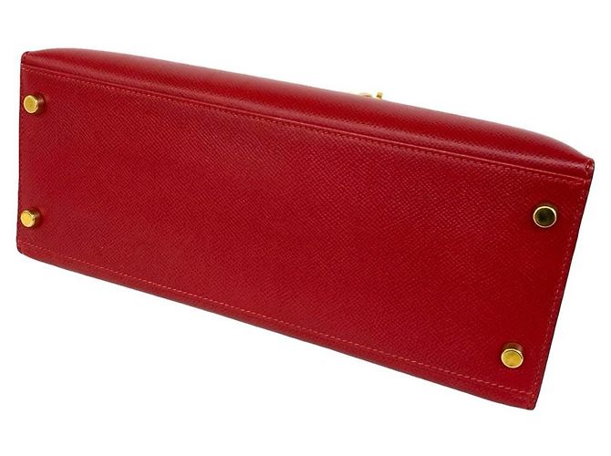Hermès Borsa HERMES Kelly 28 in pelle Courchevel Rosso - vista 8