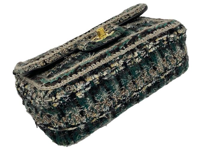 Borsa a tracolla in tweed e pelle Chanel Coco Mark con catena Multicolore - vista 7