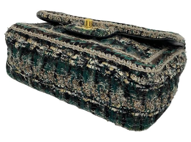 Borsa a tracolla in tweed e pelle Chanel Coco Mark con catena Multicolore - vista 8