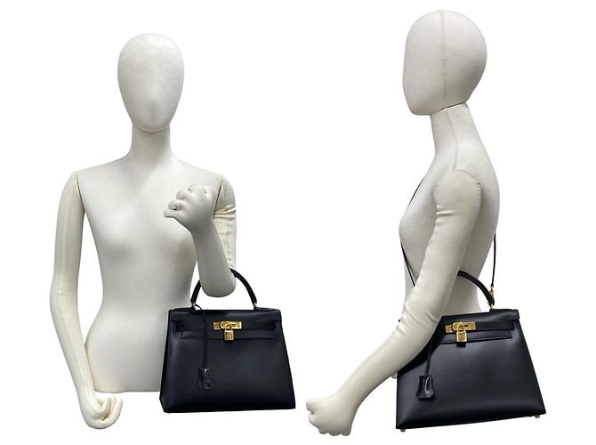 Hermès Borsa Hermes Kelly 28 in pelle Box Calf Nera Nero - vista 2