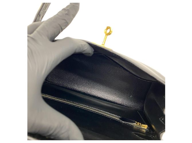 Hermès Borsa Hermes Kelly 28 in pelle Box Calf Nera Nero - vista 9