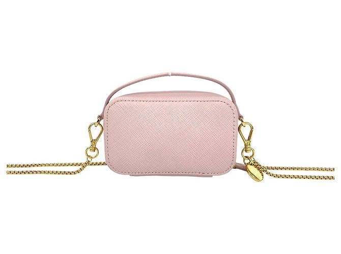 Saffiano Mini pochette Prada Triangle in rosa - vista 3